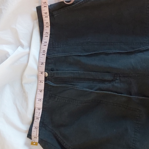 Linden Hill Black Silk Wide Leg Capri Pants Stretch Flowy Pockets Neutral Sz.M - Picture 5 of 10